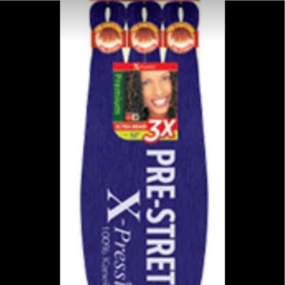 3 Pcs X-Pression Pre-Stretched 100% Kanekalon 3 Bundle  total 9Pcs  Color Blue